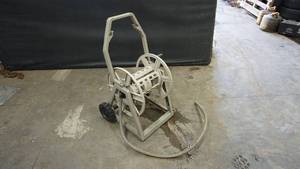 Garden hose reel on cart