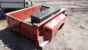 Fiberglass Truck bed with attached toolbox for a Dodge Dakota pickup Truck