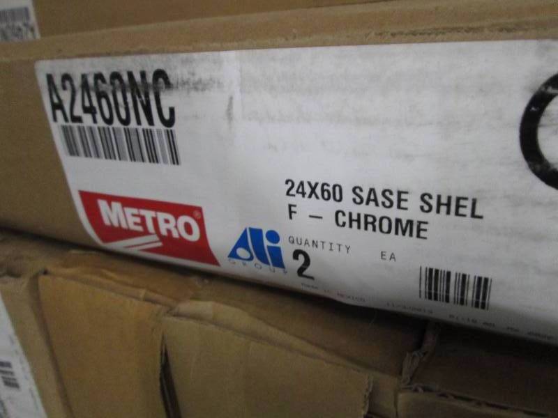 lot 389 image: 2 pk Metro Wire Shelf 24x60, Chro...