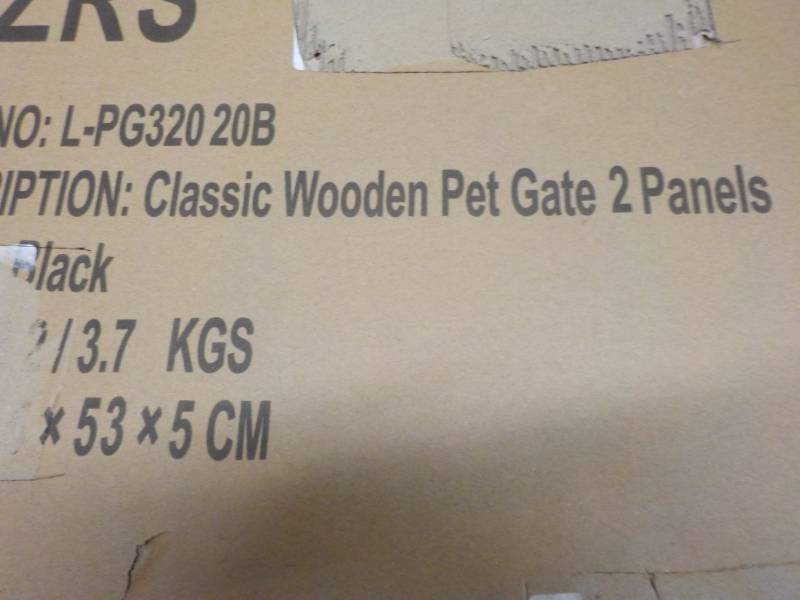 lot 36 image: Classic Wooden Pet Gate 2 Panels...