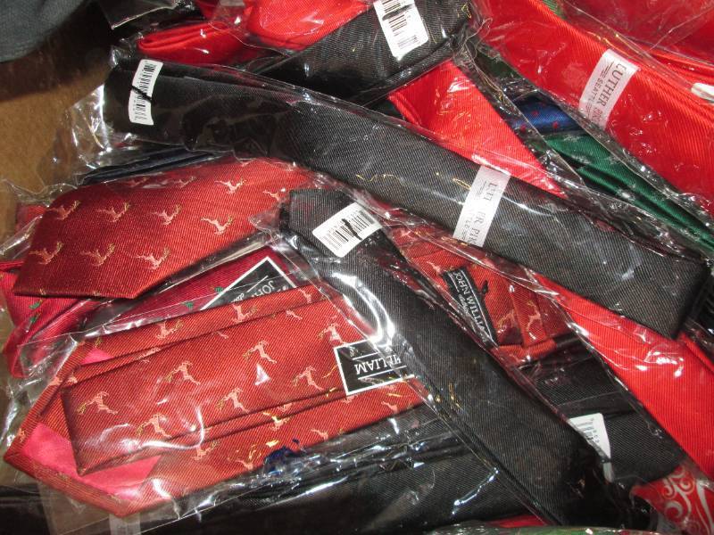 lot 386 image: lot of 100 new ties and bow ties co...