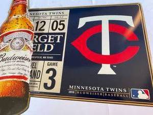 Metal Minnesota Twins Bud Light Wall Mount Sign