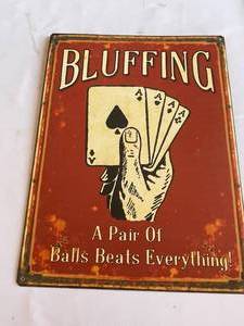 Metal Pair Of Balls Beats Everything Wall Mount Sign