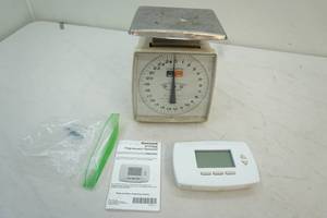 lot 200 image: Honeywell programmable thermostat and scale