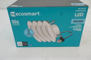 lot 223 image: Ecosmart 60w 4 pack downlight dimmable lights