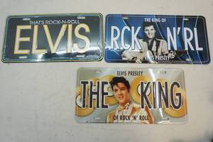 lot 35 image: decorative Elvis license plates