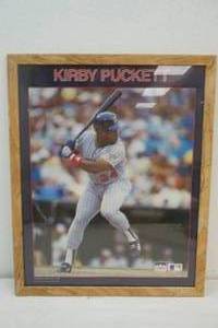 lot 38 image: framed Kirby Pucket poster
