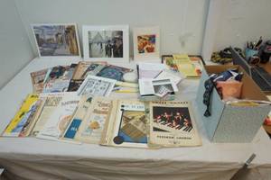 lot 137 image: piano music, arts and crafts books, art prints, sewing items