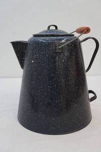 lot 144 image: vintage black enamel water pot