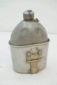 lot 159 image: metal water canteen and cup