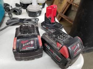Lot of (3) Milwaukee Cordless Tool Batteries - (2) M18, (1) M12