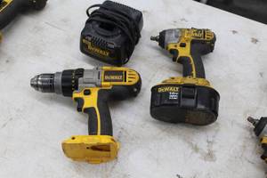 Cordless Tools with Battery, Charger - DCD940 12 Drill Driver, DC823 38 Impact Wrench