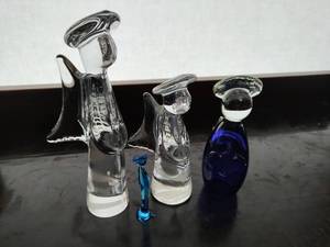 Four Crystal or Glass Angel Figurines