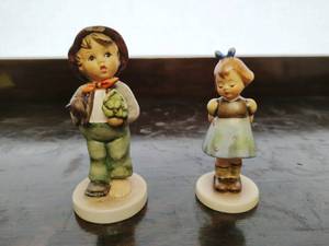 Two Vintage Hummels by Goebel- Two Hands One Treat & Lost Stocking