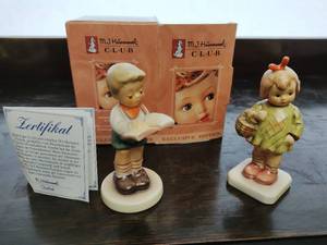 Two Vintage Hummels by Goebel- I Brought You a Gift & Honor Student