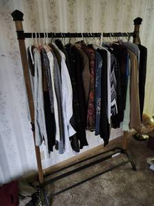 Clothing Rack with Contents