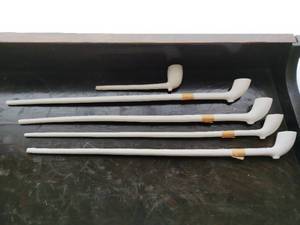 Five Vintage Clay Pipes
