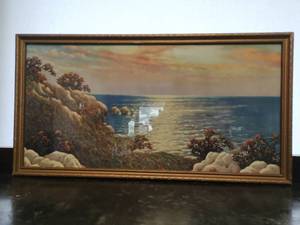 Vintage Framed Seascape Printed