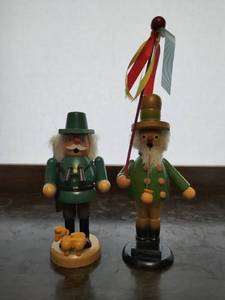 Two Vintage Wood Smoker Figurines