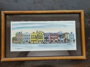 Framed Rainbow Row Print by Donald Roberts- Signed