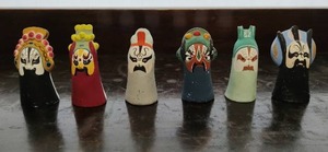 Six Asian Style Kabuki Figurines