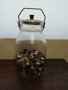 One Gallon Jar with Vintage Buttons