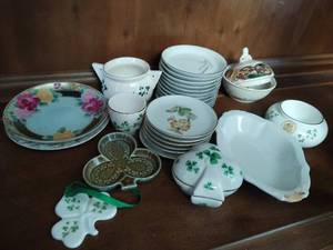 Collection of Irish Themed Dishes and Dcor