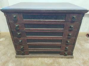 Vintage J & P Coats Spool Thread Sewing CabinetChest of Drawers