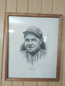 Vintage Framed Babe Ruth Print