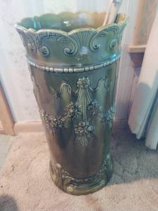 Vintage Green Umbrella HolderLarge Vase