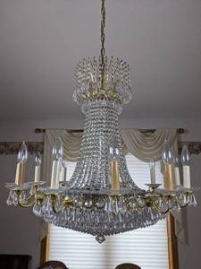 lot 8 image: Gorgeous 12-Light Candle Style Glass Empire Chandelier by Creative Lighting