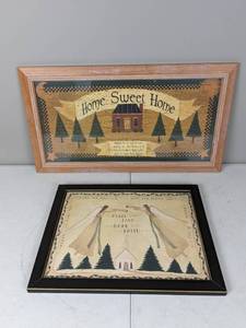 lot 109 image: Vintage (2) Piece Framed Wall Art by L. Spivey and Cindy Shamp