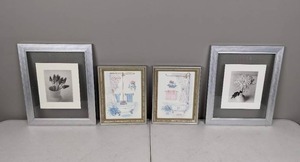 lot 158 image: (4) Framed Flowers and Bathtub Wall Art
