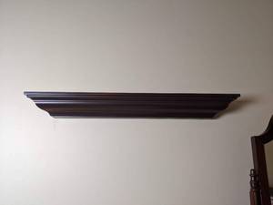 lot 187 image: Wooden Floating Ledge Shelf, Dark Brown