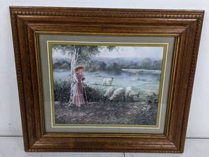 lot 76 image: Vintage FramedMatted Wall Art Thru Gods Grace by Bettie Felder