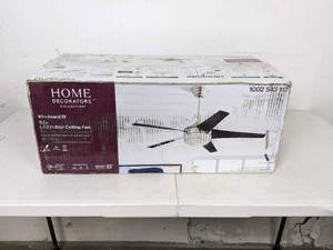 lot 42 image: Home Decorators Collection Windward IV 52 in. Indoor LED Brushed Nickel Ceiling Fan