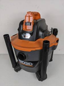 lot 138 image: NEW Ridgid 18-Volt 9 Gal. Cordless WetDry Shop Vacuum