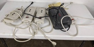 lot 128 image: Assortment of Surge Protectors Belkin, Surge Master II, SRW GS-5, & APC
