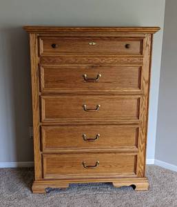 lot 35 image: Tall Wooden Dresser by Stanley