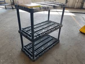 lot 65 image: Plastic Shelving Unit 3-shelf