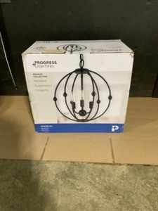 Progress Lighting Pacolet 3-Light Textured Black Pendant. See Pictures