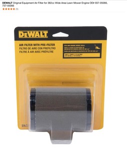 (6) DEWALT Original Equipment Air Filter for 382cc Wide Area Lawn Mower Engine OE# 937-05066, 737-05066. See Pictures
