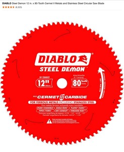 DIABLO Steel Demon 12 in. x 80-Tooth Cermet II Metals and Stainless Steel Circular Saw Blade & Makita X-LOCK 5 in. Continuous & Turbo Rim Saw Blades. See Pictures