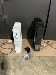 Comfort Zone 1500-Watt Electric Oil-Filled Space Heater with Digital Display & White 1,200-Watt Electric Radiant Heater. See Pictures