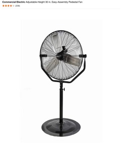 Commercial Electric Adjustable-Height 30 in. Easy-Assembly Pedestal Fan. See Pictures