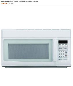 Unbranded 1.6 cu. ft. Over the Range Microwave in White. See Pictures