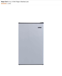 Magic Chef 4.4 cu. ft. Mini Fridge in Stainless Look. See Pictures