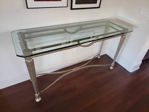 Modern Contemporary Brushed Finish Console Table