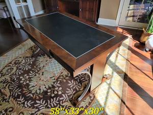 Art Deco Mahogany Tone Executive Desk