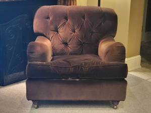 Luxurious Tufted Reclining Armchair by Baker